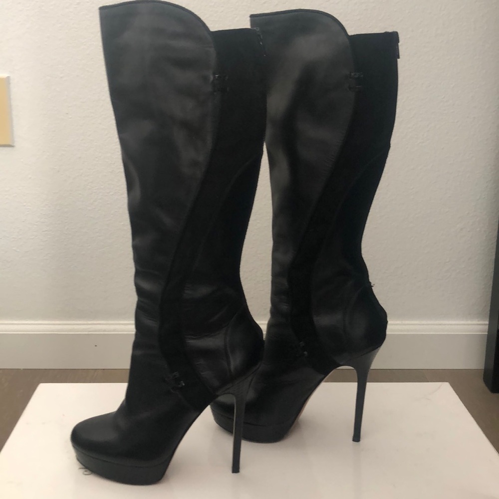 Charles David Leather Suede Combo Boots